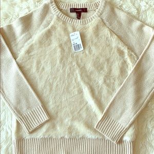 Forever 21 Cream Fur Sweater